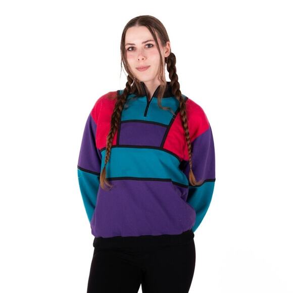 Vintage 90s Colorblock Sweatshirt - Picture 3 of 7